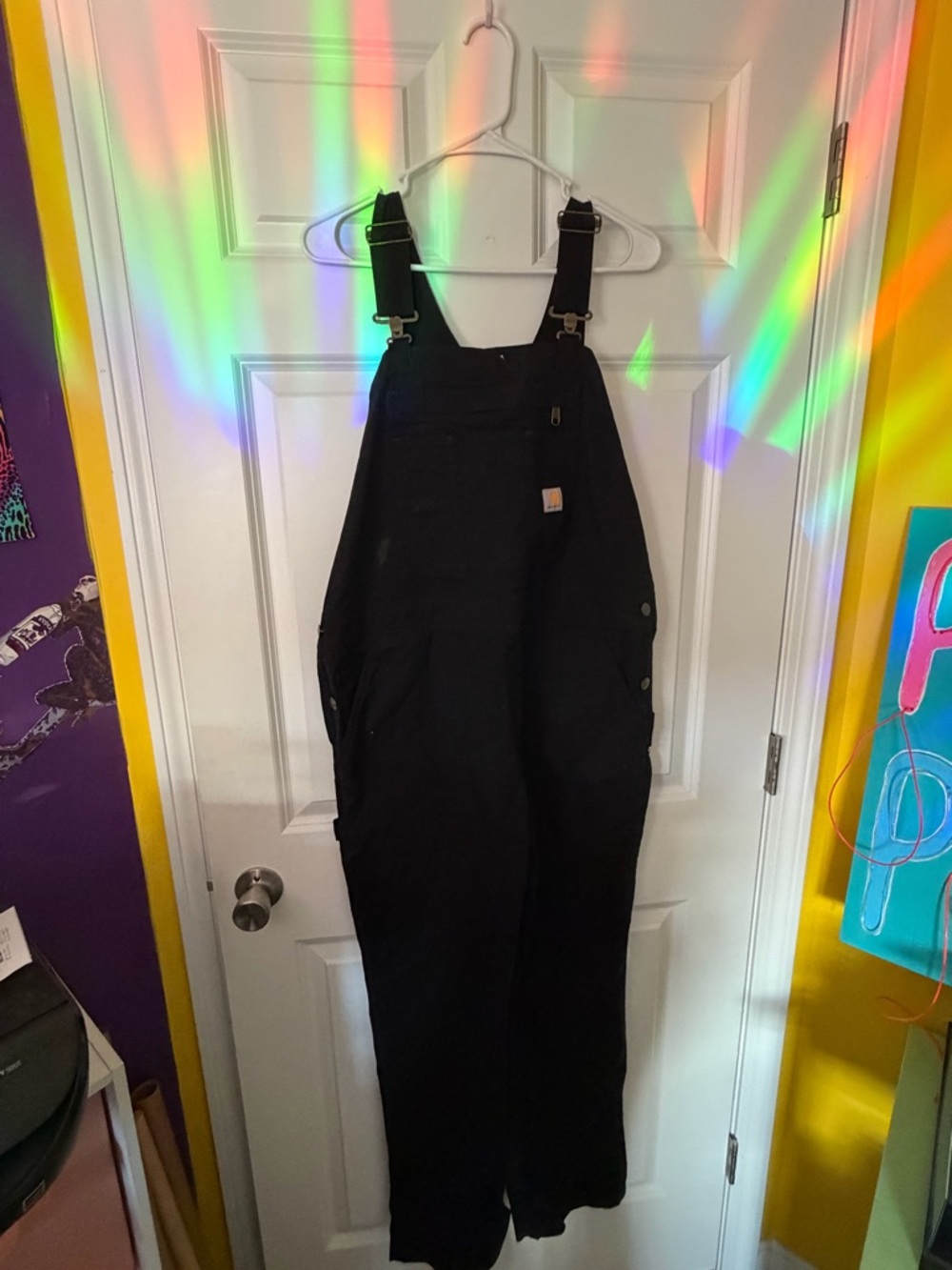 Carhartt Black Women's Bib Overalls with Utility Pockets